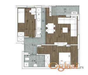 SOMBORSKI BULEVAR - TROSOBAN U IZGRADNJI - PREMIJUM